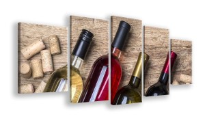 OBRAZ NA PŁÓTNIE - 5-CZĘŚCIOWY - TYP E - Wino