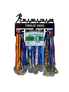 Wieszak na medale i numery startowe RUN twoje imię dowolny tekst 271.1