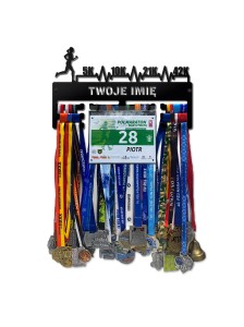Wieszak na medale i numery startowe RUN twoje imię dowolny tekst 272.1