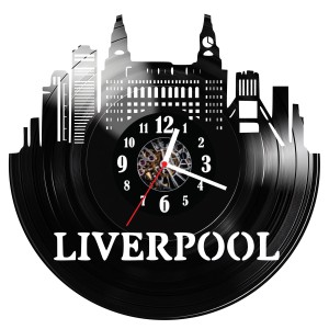 Zegar ścienny z płyty winylowej do salonu kuchni sypialni Liverpool 64.15