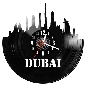 Zegar ścienny z płyty winylowej do salonu kuchni sypialni Dubaj 65.15
