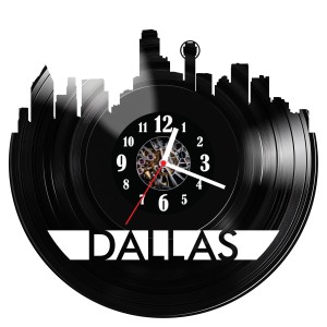 Zegar ścienny z płyty winylowej do salonu kuchni sypialni Dallas 70.15