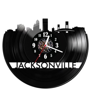 Zegar ścienny z płyty winylowej do salonu kuchni Jacksonville 74.15