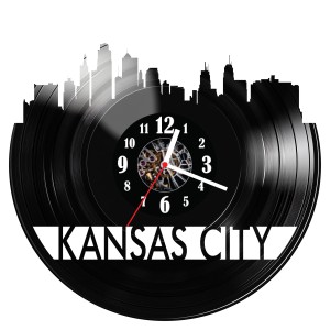 Zegar ścienny z płyty winylowej do salonu kuchni sypialni Kansas City 75.15