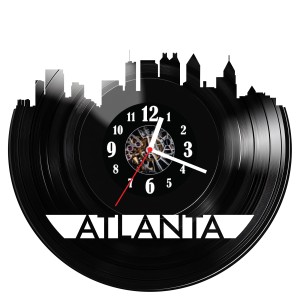Zegar ścienny z płyty winylowej do salonu kuchni sypialni Atlanta 76.15