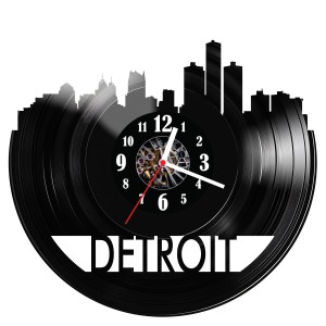 Zegar ścienny z płyty winylowej do salonu kuchni sypialni Detroit 78.15
