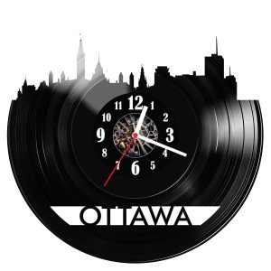 Zegar ścienny z płyty winylowej do salonu kuchni sypialni Ottawa 81.15