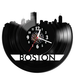 Zegar ścienny z płyty winylowej do salonu kuchni sypialni Boston 82.15