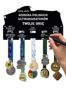 Wieszak na medale KORONA POLSKICH ULTRAMARATONÓW twoje imię tekst 515.3