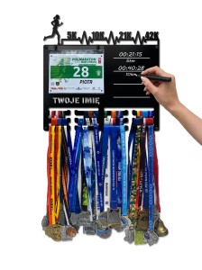 Wieszak na medale i numery startowe REKORDY RUN twoje imię tekst 506.1