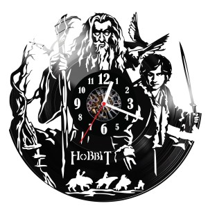 Zegar ścienny z płyty winylowej do salonu kuchni sypialni Hobbit 146.15
