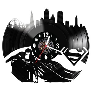 Zegar ścienny z płyty winylowej do salonu kuchni sypialni Superman 177.15