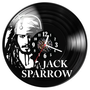 Zegar ścienny z płyty winylowej do salonu kuchni Jack Sparrow 200.15