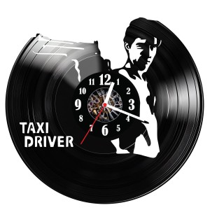 Zegar ścienny z płyty winylowej do salonu kuchni Taxi Driver 202.15