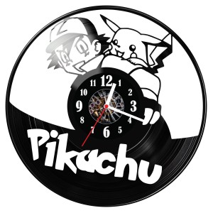 Zegar ścienny z płyty winylowej do salonu kuchni sypialni Pikachu 215.15