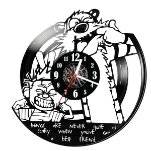 Zegar ścienny z płyty winylowej do salonu kuchni Calvin i Hobbes 219.15