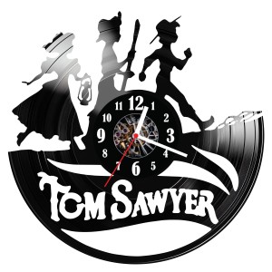 Zegar ścienny z płyty winylowej do salonu kuchni Tomek Sawyer 237.15