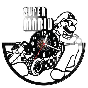 Zegar ścienny z płyty winylowej do salonu kuchni Super Mario 244.15