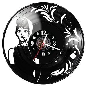 Zegar ścienny z płyty winylowej do salonu kuchni Audrey Hepburn 269.15