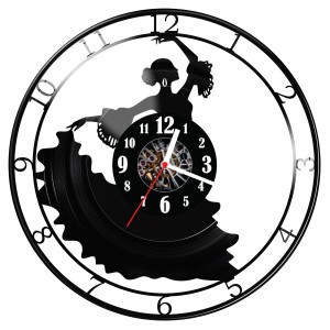 Zegar ścienny z płyty winylowej do salonu kuchni sypialni Flamenco 313.15