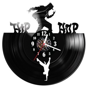 Zegar ścienny z płyty winylowej do salonu kuchni sypialni Hip Hop 337.15