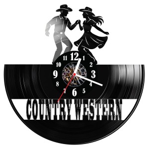 Zegar ścienny z płyty winylowej do salonu kuchni Country Western 340.15