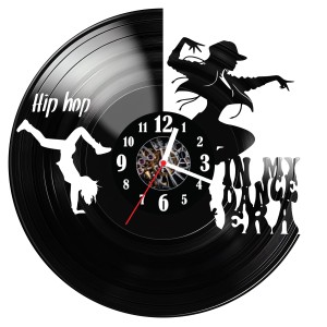 Zegar ścienny z płyty winylowej do salonu kuchni sypialni Hip Hop 346.15