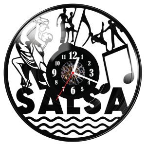 Zegar ścienny z płyty winylowej do salonu kuchni sypialni Salsa 347.15
