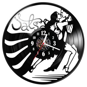Zegar ścienny z płyty winylowej do salonu kuchni sypialni Salsa 350.15