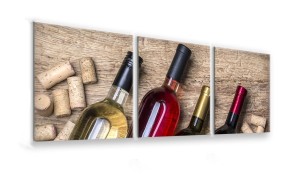 OBRAZ NA SZKLE 3-CZĘŚCIOWY - TYP A - Wino