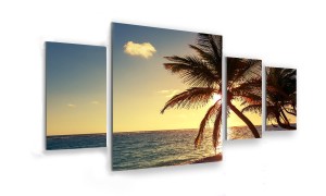 OBRAZ NA SZKLE 4-CZĘŚCIOWY - TYP D - Hawaje