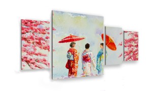 OBRAZ NA SZKLE 4-CZĘŚCIOWY - TYP D - Japonia