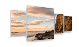 OBRAZ NA SZKLE 4-CZĘŚCIOWY - TYP D - Klif