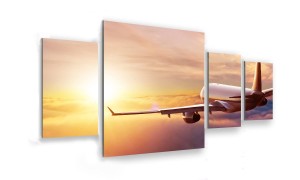 OBRAZ NA SZKLE 4-CZĘŚCIOWY - TYP D - Lot nad chmurami