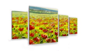 OBRAZ NA SZKLE 4-CZĘŚCIOWY - TYP D - Maki