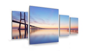 OBRAZ NA SZKLE 4-CZĘŚCIOWY - TYP D - Most nad wodą