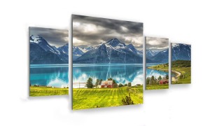 OBRAZ NA SZKLE 4-CZĘŚCIOWY - TYP D - Norwegia