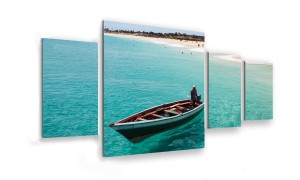 OBRAZ NA SZKLE 4-CZĘŚCIOWY - TYP D - Tropiki