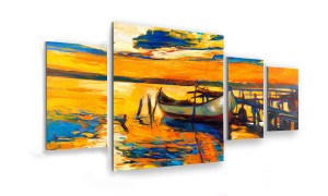 OBRAZ NA SZKLE 4-CZĘŚCIOWY - TYP D - Zachód słońca