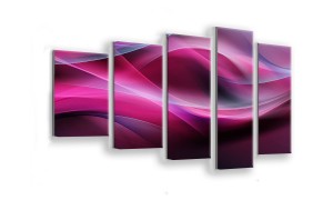 OBRAZ NA SZKLE 5-CZĘŚCIOWY - TYP F - Abstrakcja różowa