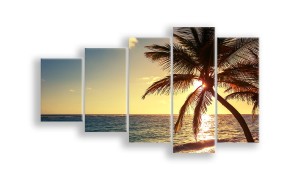 OBRAZ NA SZKLE 5-CZĘŚCIOWY - TYP F - Hawaje