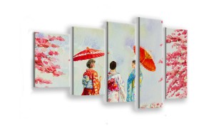 OBRAZ NA SZKLE 5-CZĘŚCIOWY - TYP F - Japonia