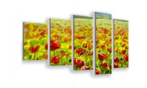 OBRAZ NA SZKLE 5-CZĘŚCIOWY - TYP F - Maki