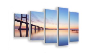OBRAZ NA SZKLE 5-CZĘŚCIOWY - TYP F - Most nad wodą