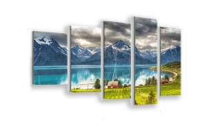 OBRAZ NA SZKLE 5-CZĘŚCIOWY - TYP F - Norwegia