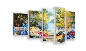 OBRAZ NA SZKLE 5-CZĘŚCIOWY - TYP F - Park