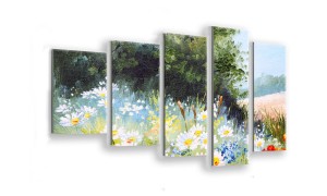 OBRAZ NA SZKLE 5-CZĘŚCIOWY - TYP F - Polana