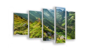 OBRAZ NA SZKLE 5-CZĘŚCIOWY - TYP F - Przełęcz