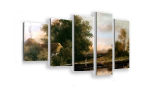 OBRAZ NA SZKLE 5-CZĘŚCIOWY - TYP F - Wieś