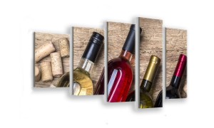 OBRAZ NA SZKLE 5-CZĘŚCIOWY - TYP F - Wino